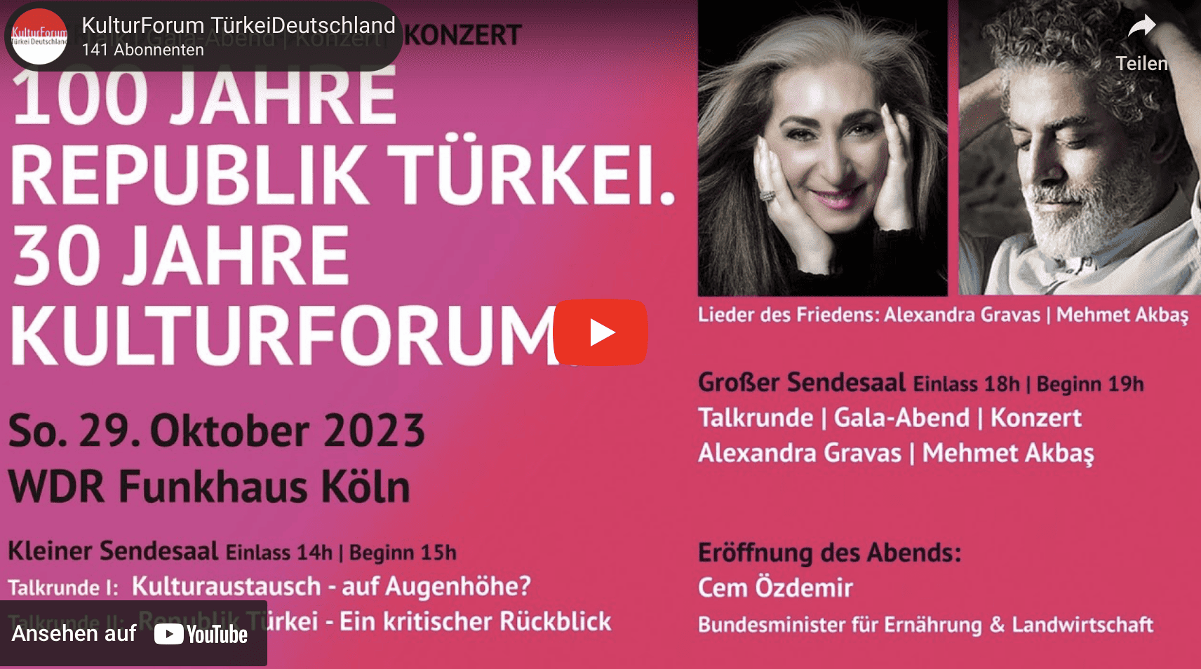 Livestream zum Event 30 Jahre KulturForum